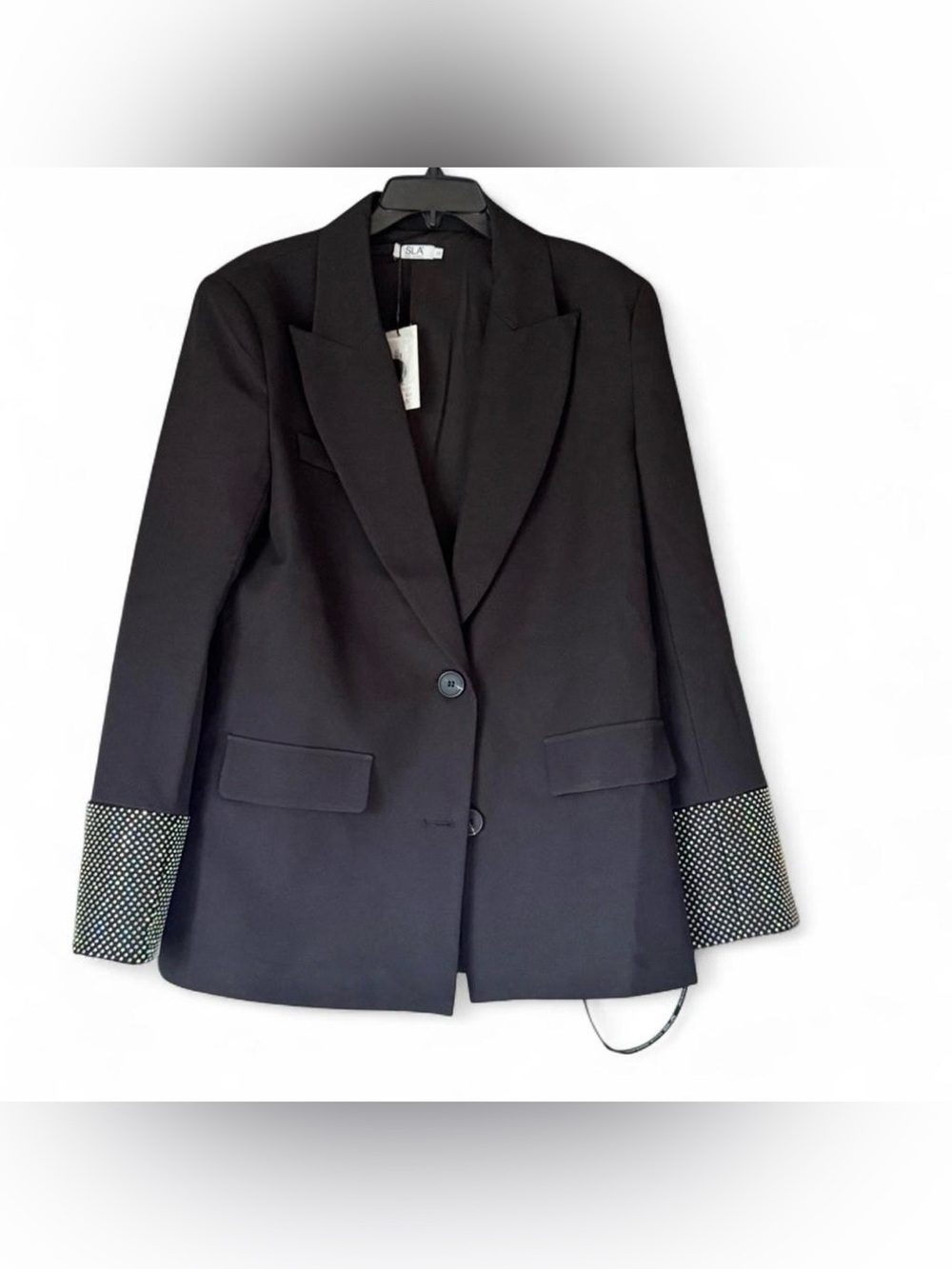 SLA The Label black blazer with sequin cuffs- NWTO